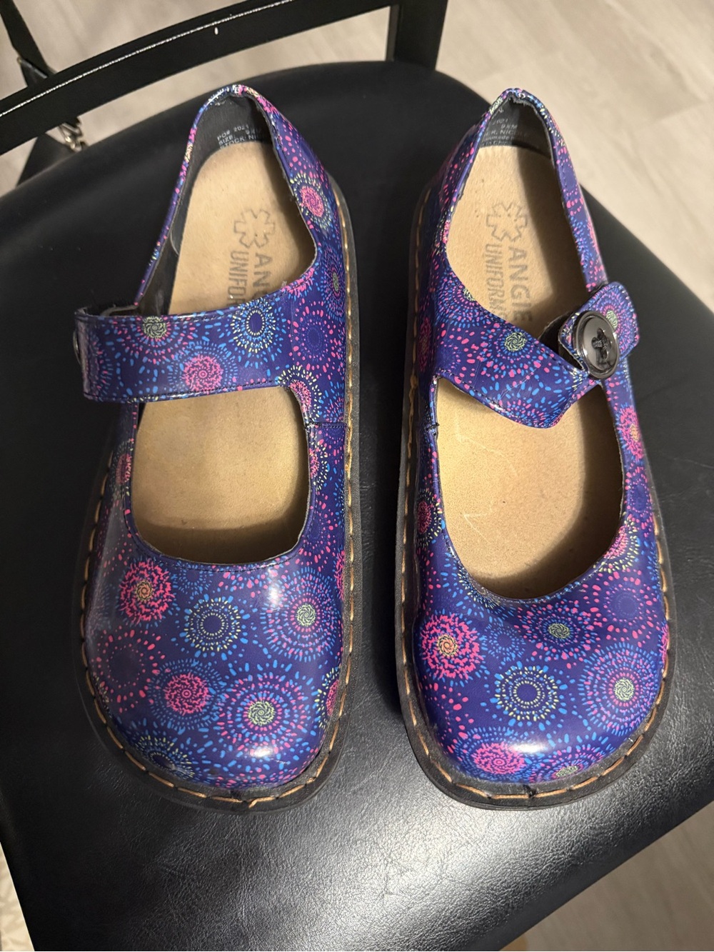 Women’s Purple Patterned Mary Jane Shoes